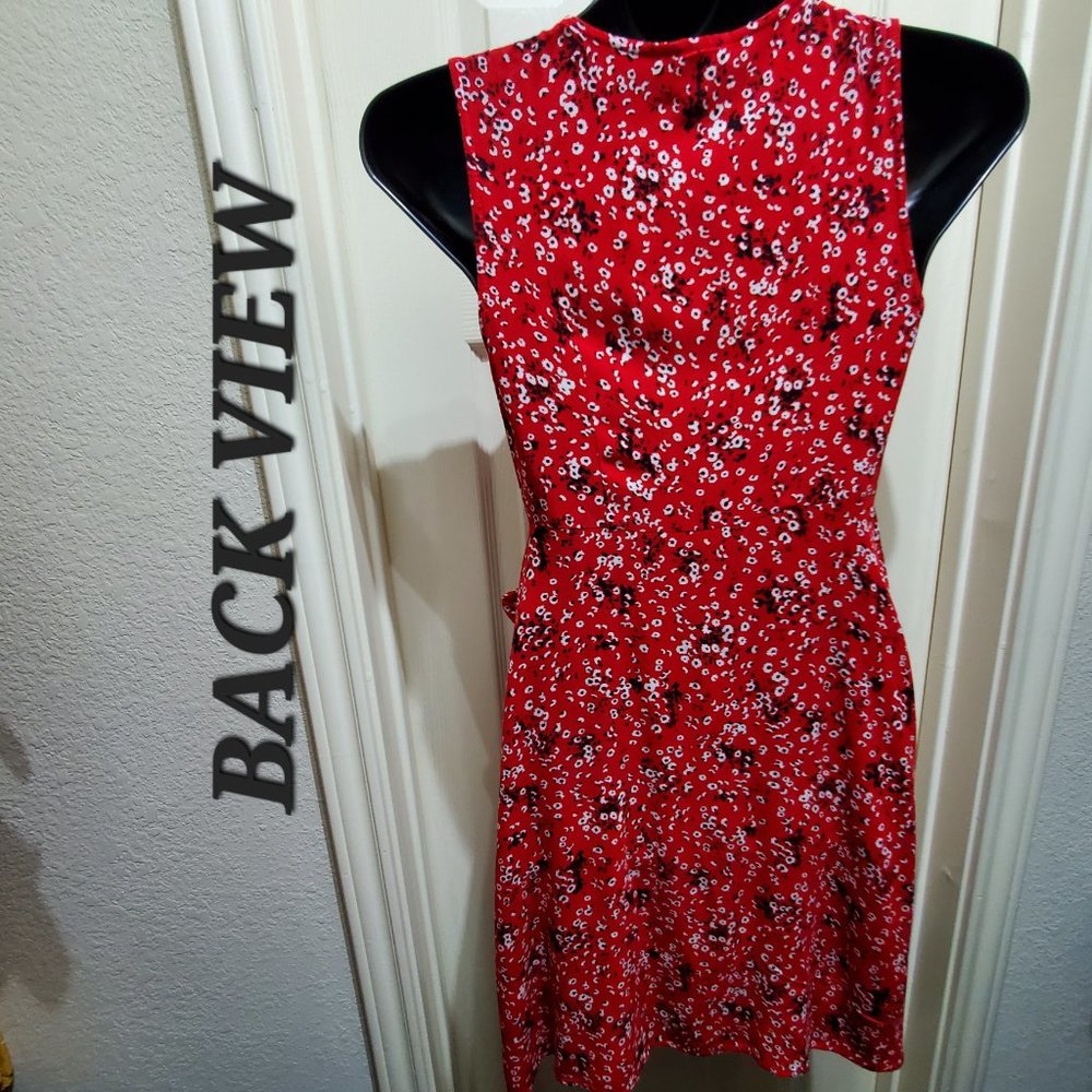 UNIVERSAL THREAD Red Wrap Around Sleeveless Dress, XS - Picture 4 of 10